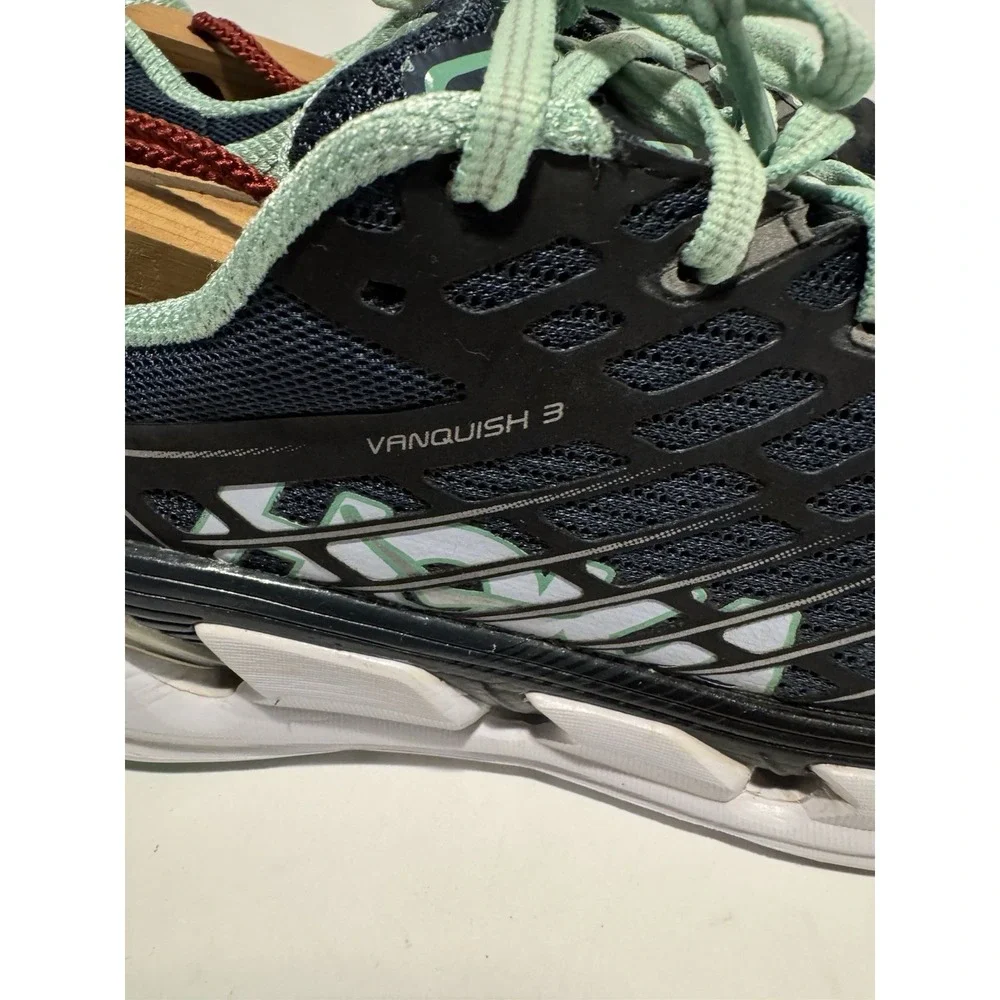 HOKA ONE ONE Women's Vanquish 3 Road Running Shoe Navy/Spring Bud Size 9.5